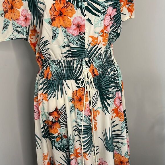 Milumia Women Button Up Floral Print Party Split Flowy Maxi Dress. Size Large. - Picture 4 of 14